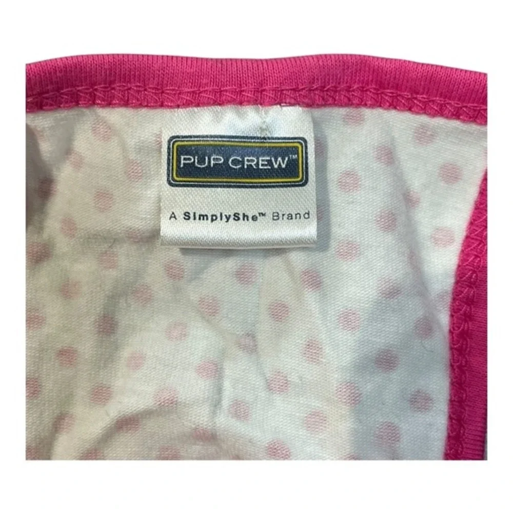 Pup Crew Polka Dot Pet‎ Dress Medium Pink White Bow Ruffle Petco 2011 Girly